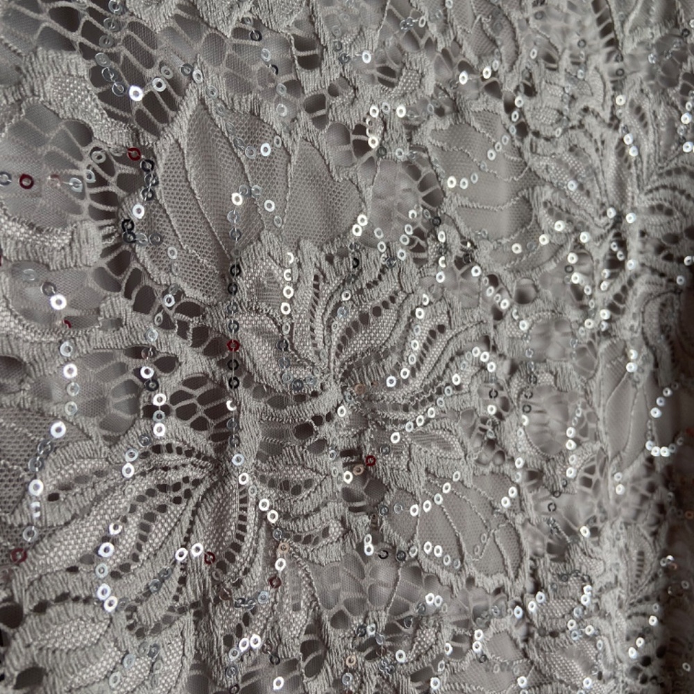 Dressbarn Roz & Ali Dress Gray with Sparkle - Picture 3 of 6